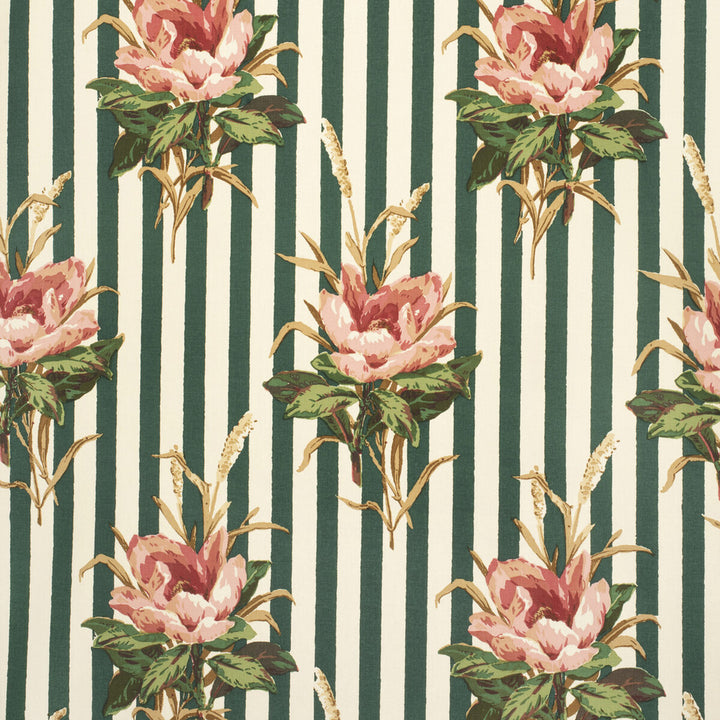 Melba Flower Stripe Pink by Lee Jofa Fabric PAOLO MOSCHINO FABRICS COTTON - 100% United Kingdom MEDIUM Horizontal: 16.14 and Vertical: 25.59 50 - Fabric Carolina -