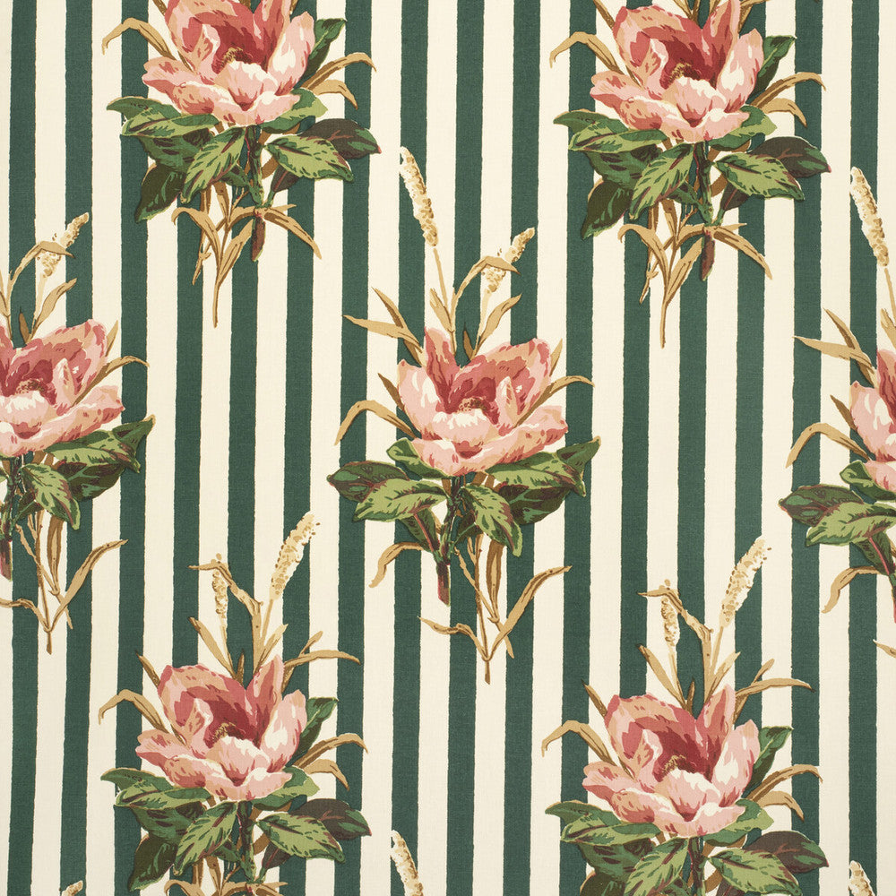 Melba Flower Stripe Pink by Lee Jofa Fabric PAOLO MOSCHINO FABRICS COTTON - 100% United Kingdom MEDIUM Horizontal: 16.14 and Vertical: 25.59 50 - Fabric Carolina -