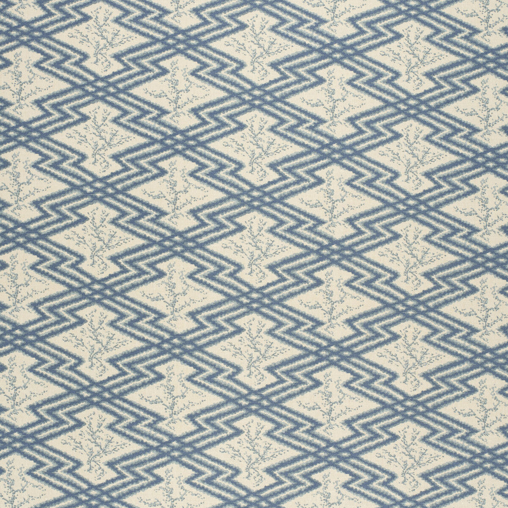 Via Krupp Blue/Ecru by Lee Jofa Fabric PAOLO MOSCHINO FABRICS LINEN - 67%;COTTON - 33% United Kingdom HEAVY Horizontal: 9.06 and Vertical: 6.3 53.94 - Fabric Carolina -