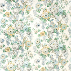 Avondale Print Slate/Aqua by Lee Jofa Fabric
