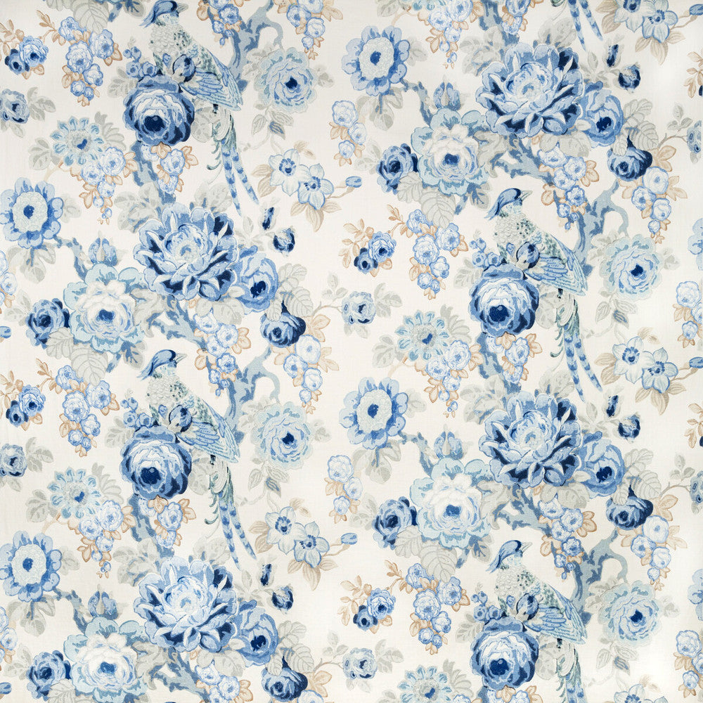 Avondale Print Blue/Slate by Lee Jofa Fabric AVONDALE COTTON - 49%;VISCOSE - 46%;POLYESTER - 5% Italy HEAVY Horizontal: 26.2 and Vertical: 26.4 52 - Fabric Carolina -