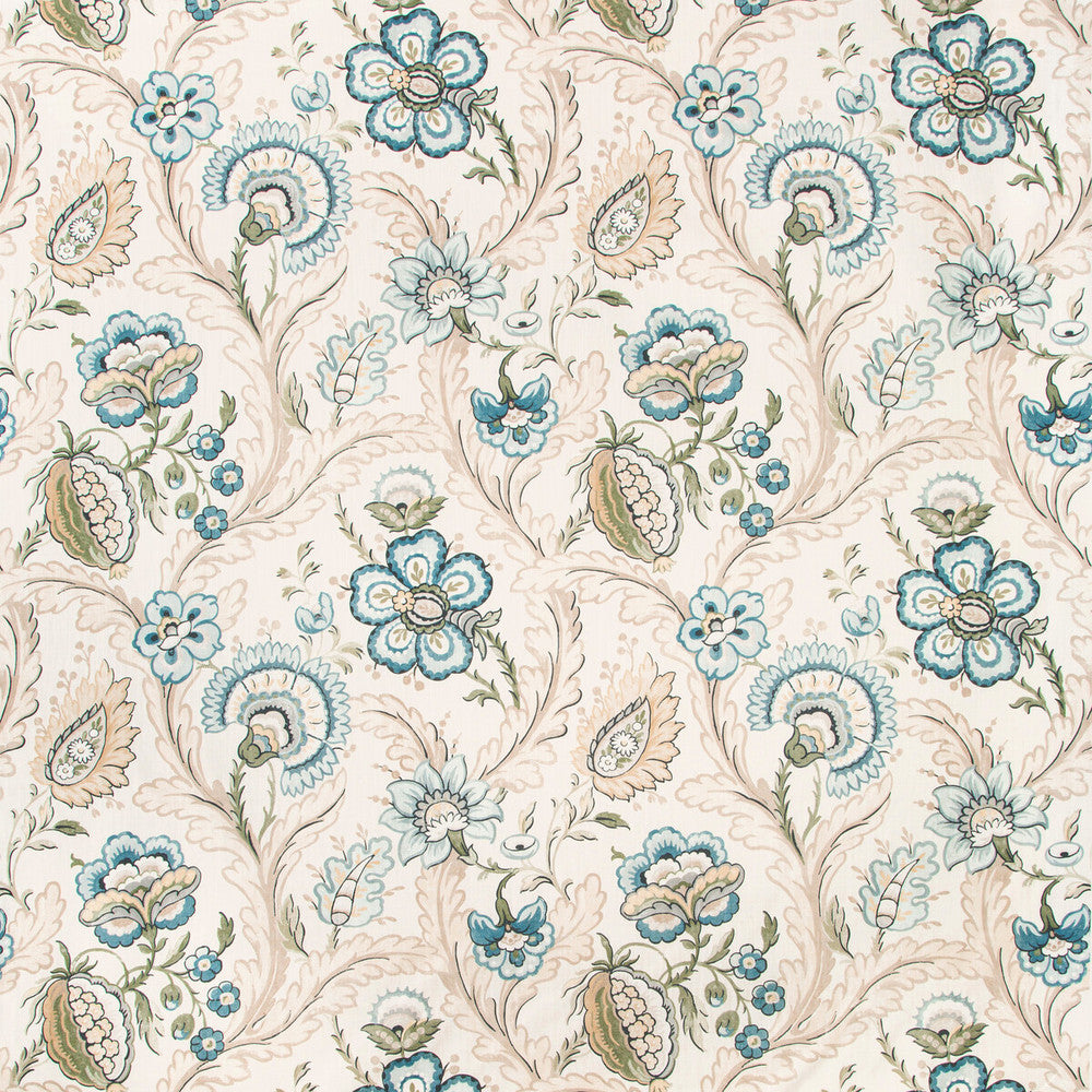 Wimberly Print Blue/Spring by Lee Jofa Fabric AVONDALE LINEN - 100% United Kingdom MEDIUM Horizontal: 27 and Vertical: 26.67 54 - Fabric Carolina -