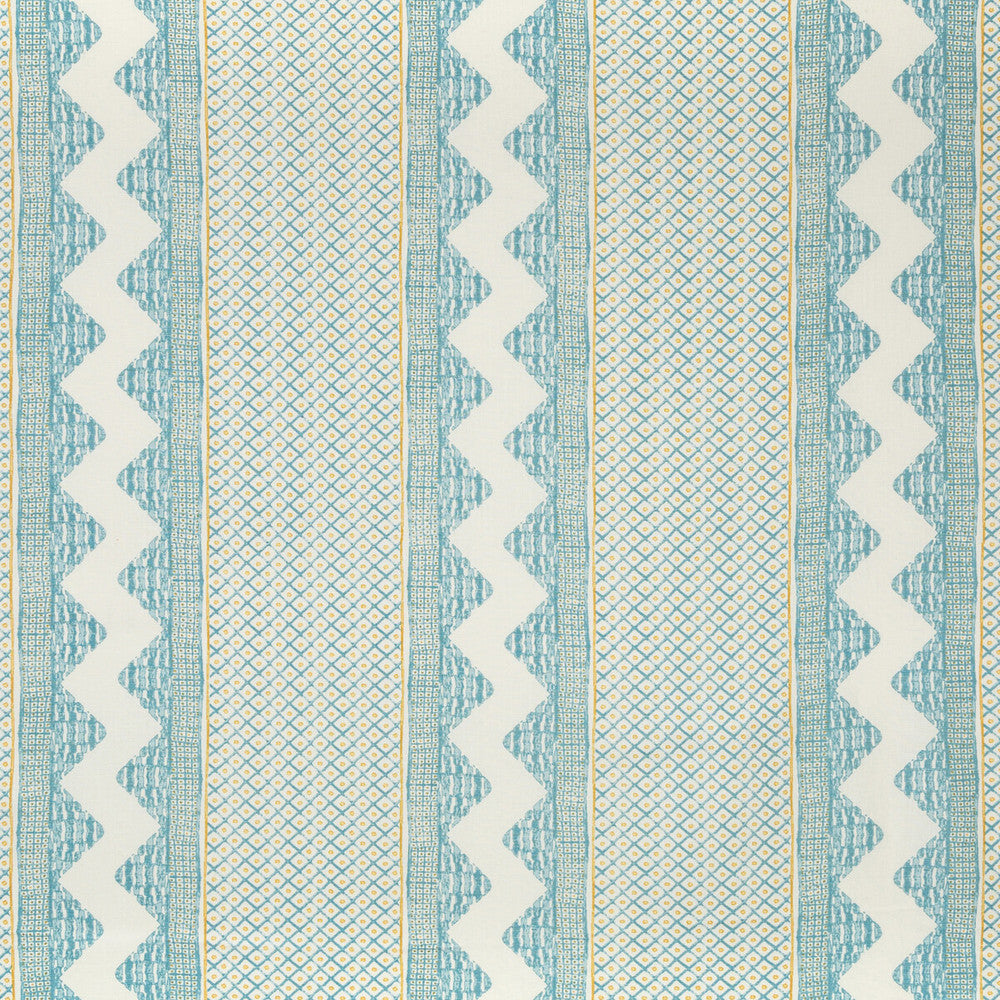 Whitaker Print Ocean/Gold by Lee Jofa Fabric AVONDALE LINEN - 100% India Horizontal: 26.5 and Vertical: 3.35 53 - Fabric Carolina -