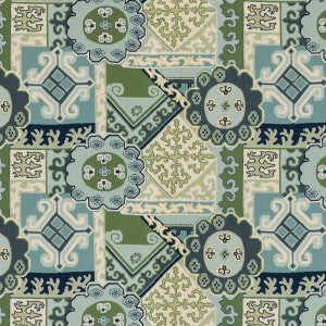 Batangas Print Aqua/Leaf by Lee Jofa Fabric