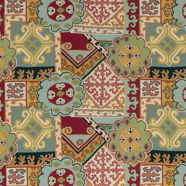 Batangas Print Red/Multi by Lee Jofa Designer Fabric MINDORO LINEN - 100% Italy HEAVY Horizontal: 27 and Vertical: 17.32 54 - Swanky Fabrics -