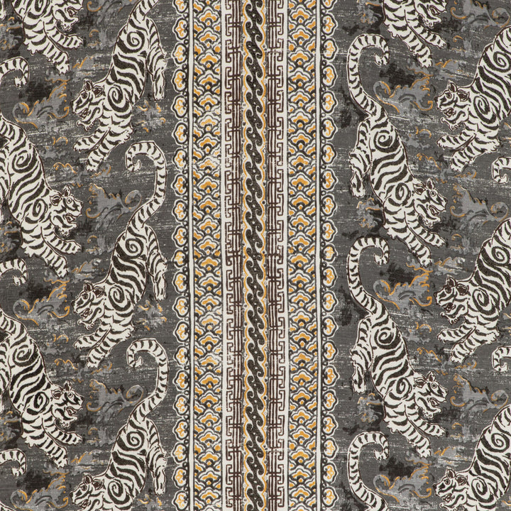 Bongol Print Charcoal by Lee Jofa Fabric MINDORO LINEN - 44%;COTTON - 35%;RAYON - 21% India Horizontal: 26.5 and Vertical: 27.56 52.95 - Fabric Carolina -