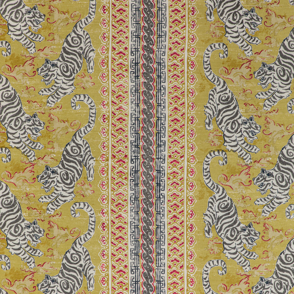 Bongol Print Citrine by Lee Jofa Fabric MINDORO LINEN - 44%;COTTON - 35%;RAYON - 21% India Horizontal: 26.5 and Vertical: 27.56 52.95 - Fabric Carolina -