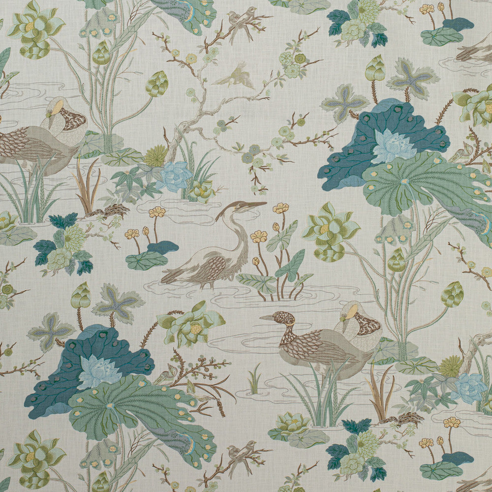 Luzon Print Jade by Lee Jofa Fabric MINDORO VISCOSE - 82%;LINEN - 18% United Kingdom MEDIUM Horizontal: 27 and Vertical: 41 54 - Fabric Carolina -