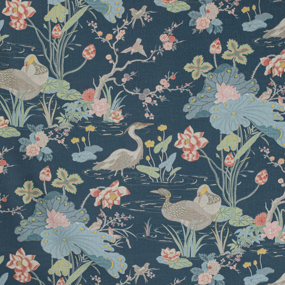 Luzon Print Sapphire by Lee Jofa Designer Fabric MINDORO VISCOSE - 82%;LINEN - 18% United Kingdom MEDIUM Horizontal: 27 and Vertical: 41 54 - Swanky Fabrics -