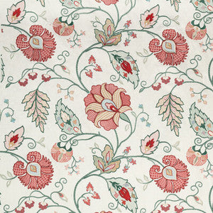 Shiraz Emb Rose/Jade by Lee Jofa Fabric