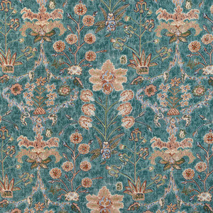 Kerman Print Teal/Rose 2023123.913.0 by Lee Jofa Fabric