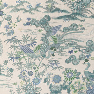 Sakura Print Teal 2023139.353.0 by Lee Jofa Fabric