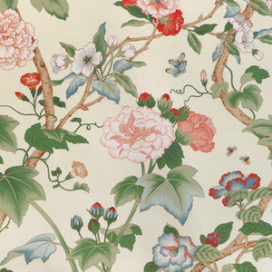 Gardenia Print Red/Green 2023143.319.0 by Lee Jofa Fabric