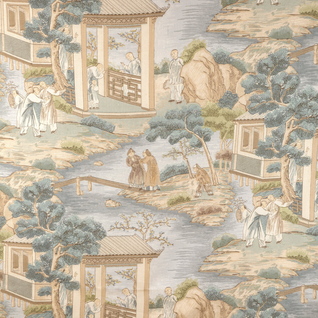 Tarim River Print - Aqua By Lee Jofa Fabric