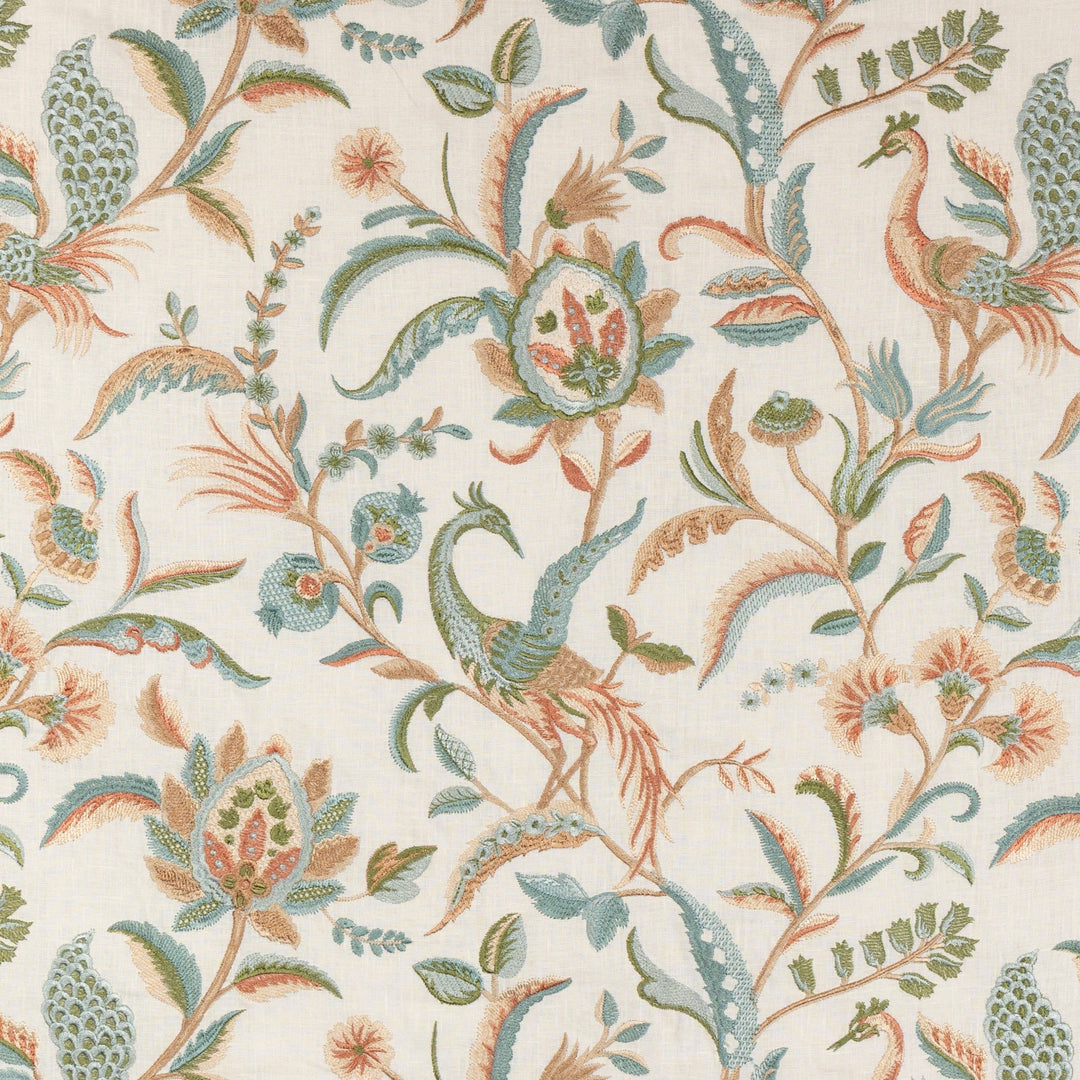 Palawan Emb - Aqua/Clay By Lee Jofa Fabric