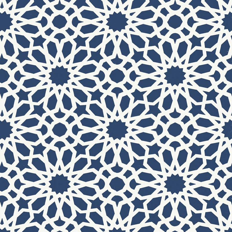 Agadir Screen Lapis 5006640 by Schumacher Wallpaper Ottoman Chic 13.5" - Fabric Carolina -