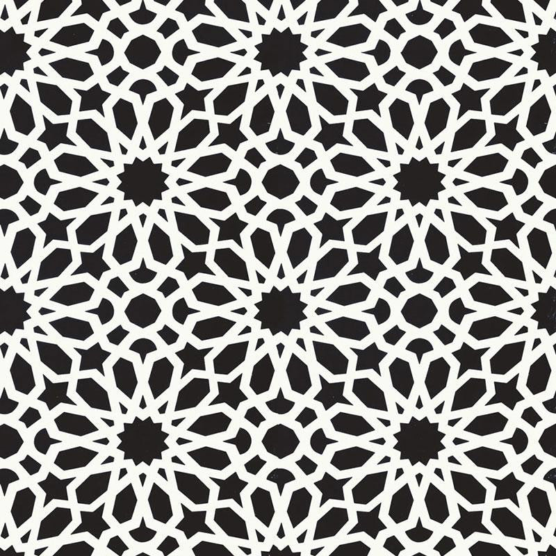 Agadir Screen Noir 5006642 by Schumacher Wallpaper Ottoman Chic 13.5" - Fabric Carolina -