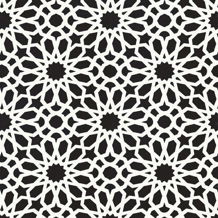 Agadir Screen Noir 5006642 by Schumacher Wallpaper Ottoman Chic 13.5" - Fabric Carolina -