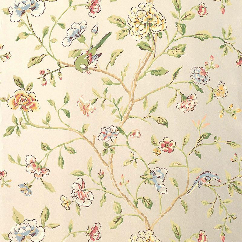 Annabelle Vine Pewter 5004404 by Schumacher Wallpaper Greenhouse 27.0" - Fabric Carolina -