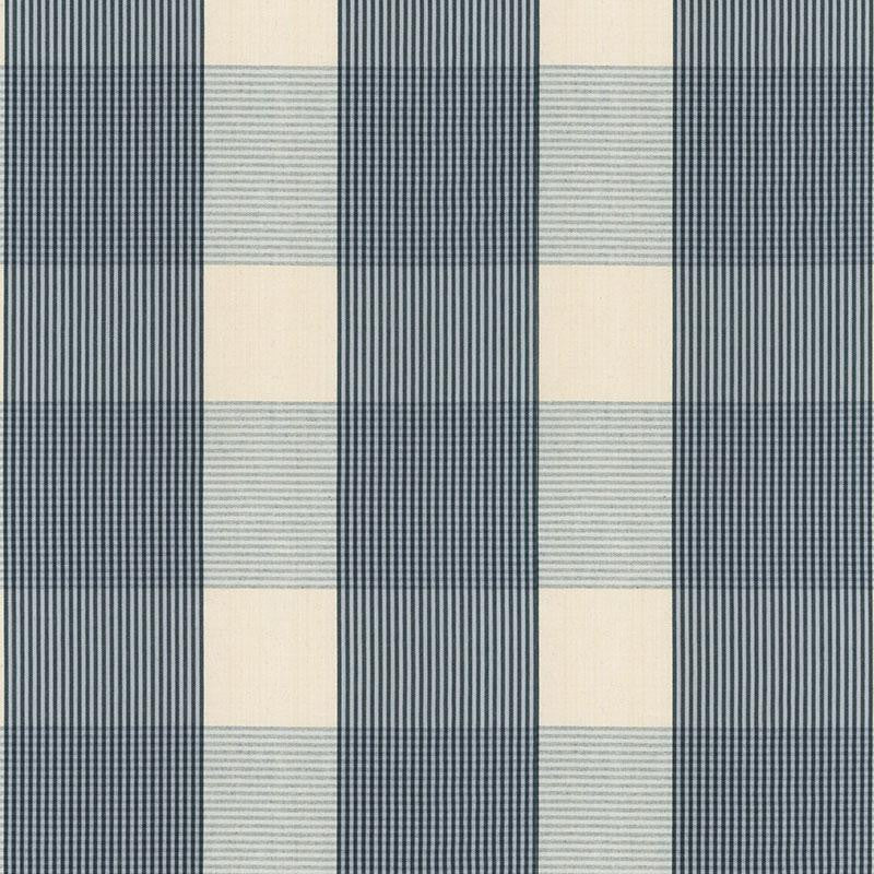 Avon Gingham Plaid Indigo/Sky 63024 by Schumacher Designer Fabric Calypso 6.75" - Swanky Fabrics -