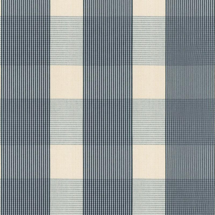 Avon Gingham Plaid Indigo/Sky 63024 by Schumacher Fabric Calypso 6.75" - Fabric Carolina -