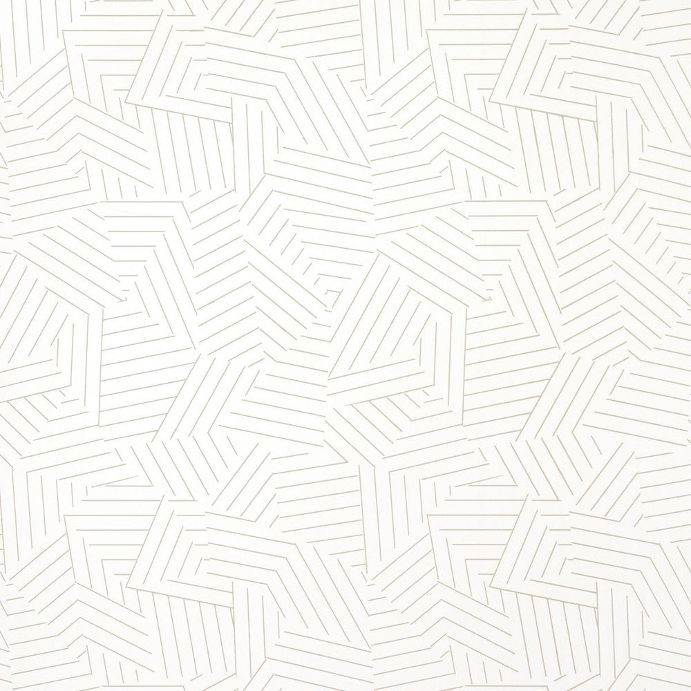 Deconstructed Stripe Greige 5007970 by Schumacher Wallpaper Miles Redd 13.5" - Fabric Carolina -