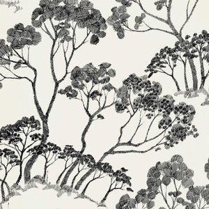 Timber ! Black & White 5007980 by Schumacher Wallpaper