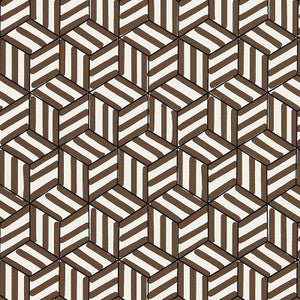 Tumbling Blocks Chocolate 5007963 by Schumacher Wallpaper