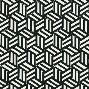 Tumbling Blocks Black 5007964 by Schumacher Wallpaper