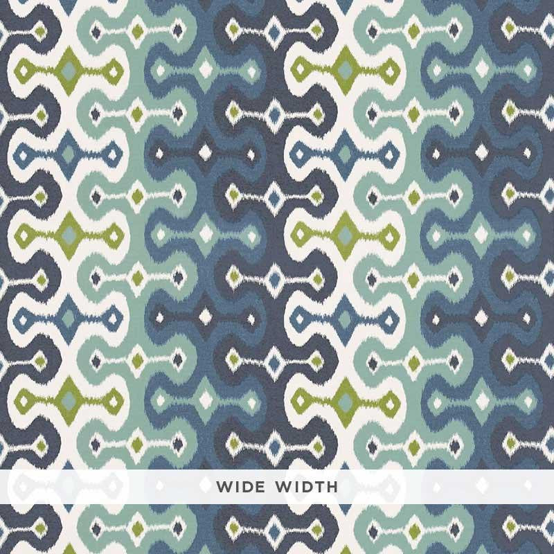Darya Ikat Sidewall Sky 5006652 by Schumacher Wallpaper Martyn Lawrence Bullard 25.5" - Fabric Carolina -