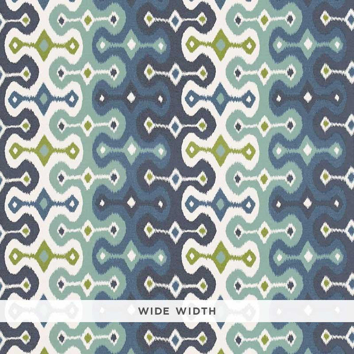 Darya Ikat Sidewall Sky 5006652 by Schumacher Designer Wallpaper Martyn Lawrence Bullard 25.5" - Swanky Fabrics -