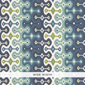 Darya Ikat Sidewall Sky 5006652 by Schumacher Wallpaper