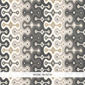 Darya Ikat Sidewall Stone 5006650 by Schumacher Wallpaper