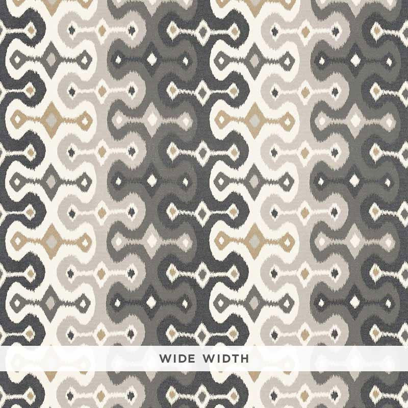 Darya Ikat Sidewall Stone 5006650 by Schumacher Wallpaper Martyn Lawrence Bullard 25.5" - Fabric Carolina -
