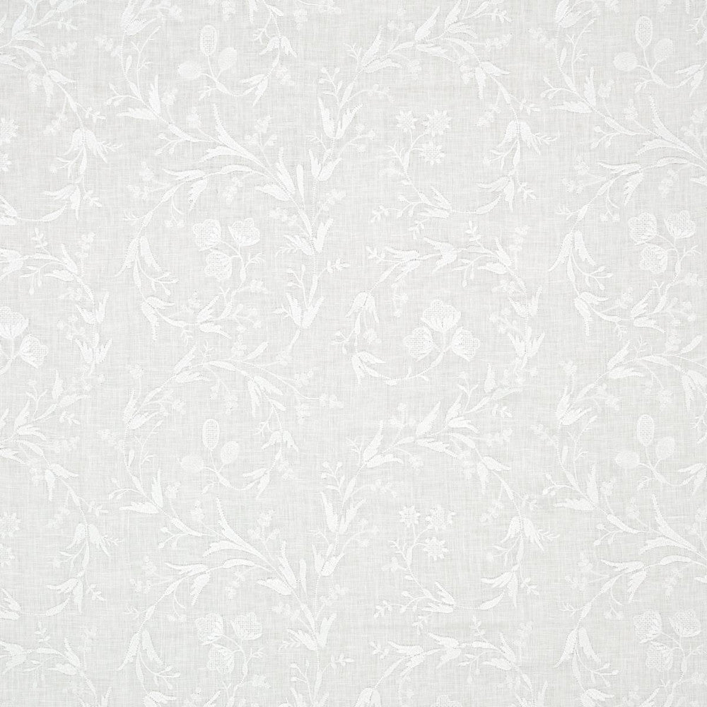 Fiorentina Embroidery Ivory 67820 by Schumacher Designer Fabric Essentials: Sheers & Casements 16.75" - Swanky Fabrics -