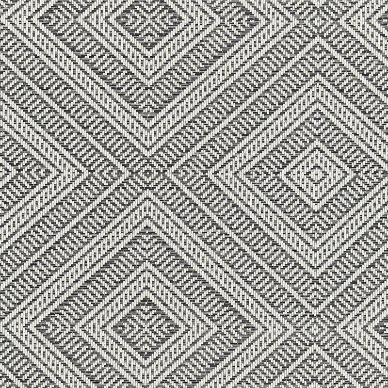 Tortola Indoor/Outdoor Oxford Grey 62844 by Schumacher Fabric Cote D'Azur 14.5" - Fabric Carolina -