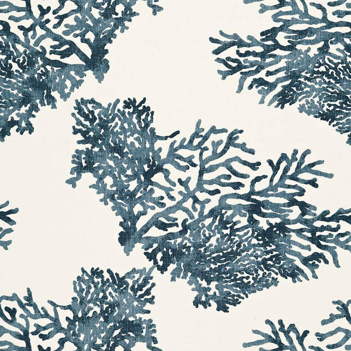 Great Barrier Reef Indigo 175361 by Schumacher Fabric Nautilus 27.0" - Fabric Carolina -