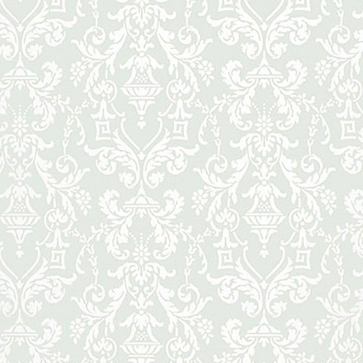 Lido Damask Haze 5004482 by Schumacher Designer Wallpaper Greenhouse 9.0" - Swanky Fabrics -