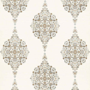 Mehndi Linen Print Flax 175320 by Schumacher Fabric