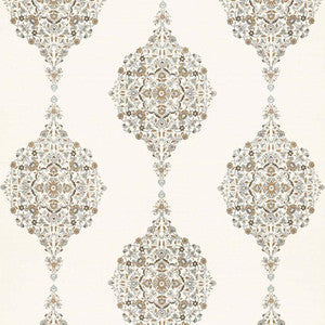 Mehndi Linen Print Flax 175320 by Schumacher Fabric