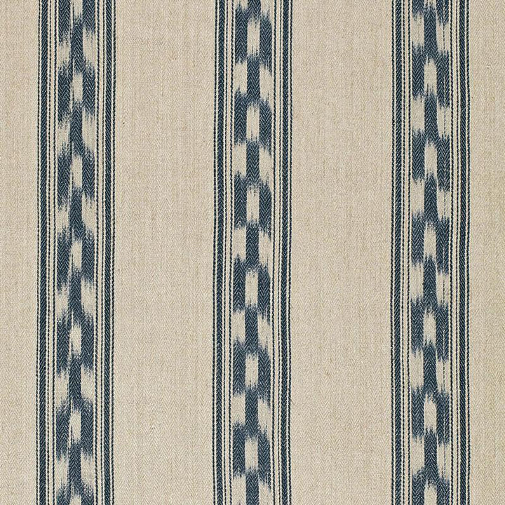 Mojave Ikat Stripe Indigo 67511 by Schumacher Fabric Ikat Collection 9.0" - Fabric Carolina -
