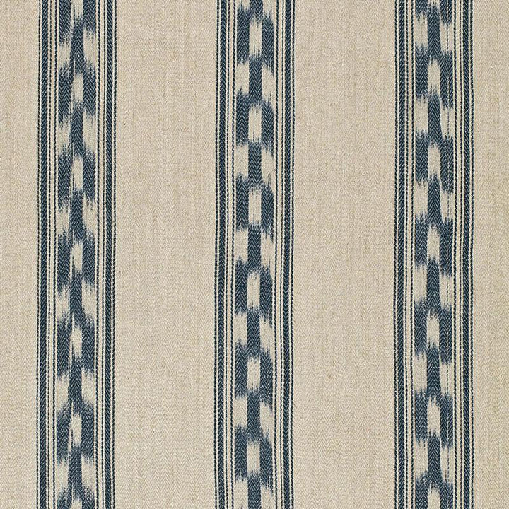 Mojave Ikat Stripe Indigo 67511 by Schumacher Designer Fabric Ikat Collection 9.0" - Swanky Fabrics -