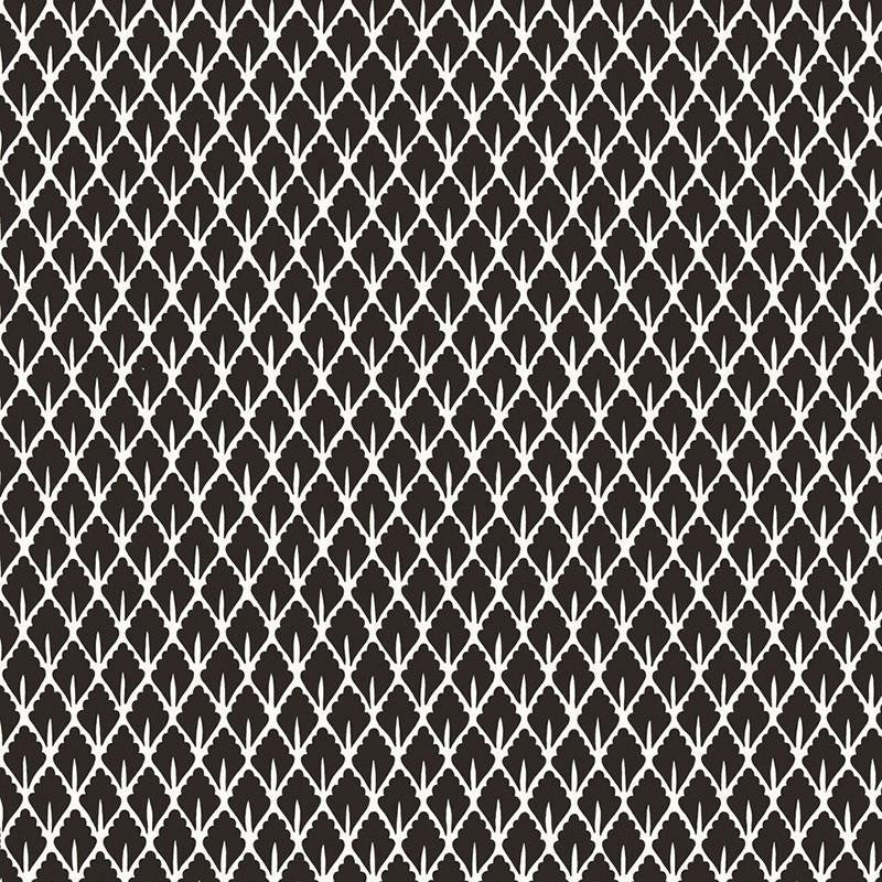 Mughal Leaf Noir 5006670 by Schumacher Wallpaper Ottoman Chic 9.0" - Fabric Carolina -
