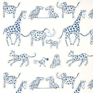 Jungle Jubilee Blueberry 66250 by Schumacher Fabric