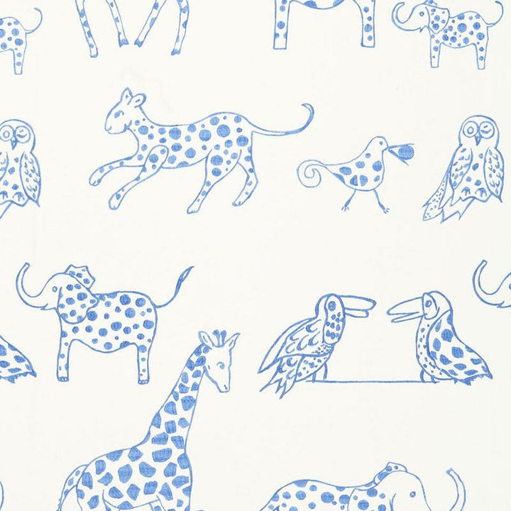 Jungle Jubilee Sky 66251 by Schumacher Designer Fabric Flight Of Fancy 25.25" - Swanky Fabrics -