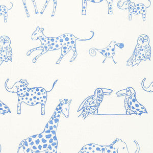 Jungle Jubilee Sky 66251 by Schumacher Fabric