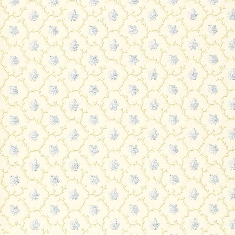 Coral Leaf Blue 203683 by Schumacher Wallpaper Simply Charming 3.38" - Fabric Carolina -