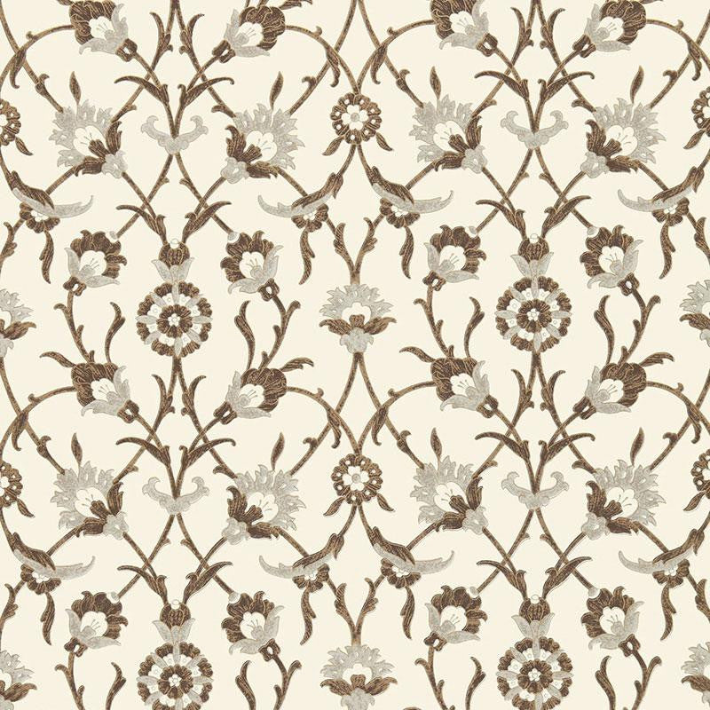 Sultan'S Trellis Sepia 5006701 by Schumacher Designer Wallpaper Ottoman Chic 13.5" - Swanky Fabrics -