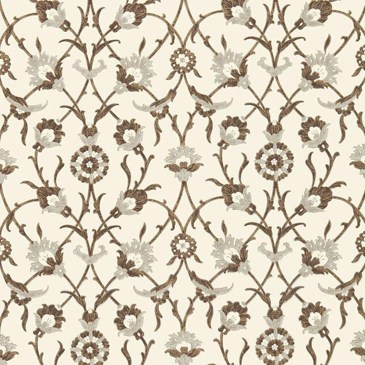 Sultan'S Trellis Sepia 5006701 by Schumacher Wallpaper Ottoman Chic 13.5" - Fabric Carolina -