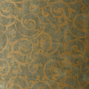 Bernini Scroll Mist 528172 by Schumacher Wallpaper